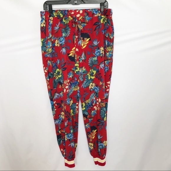 easel Pants - Easel Red Spring Floral Pants NWT